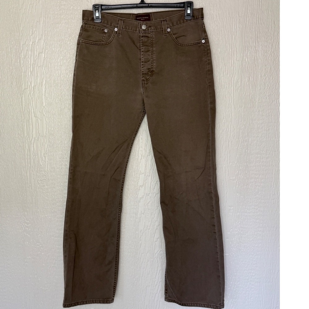 Banana Republic Denim Mens Brown Straight Leg Cotton Twill 35x34 (32) see pics